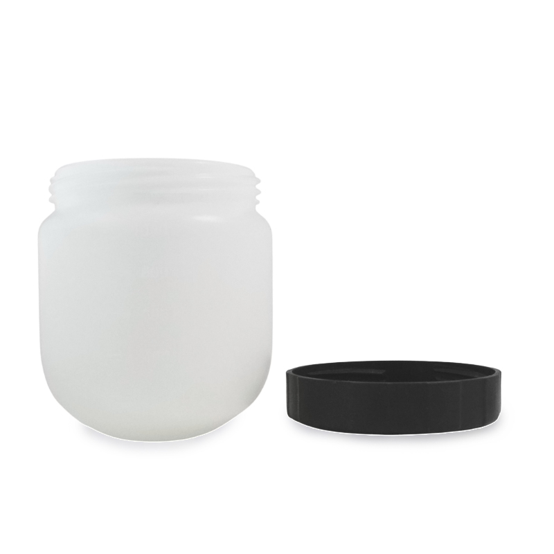32 oz 1L Wide Mouth White Frosted Plastic Jars With Tick Mark