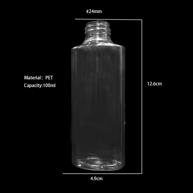 Flat 100ml Clear Lotion Pump Bottle