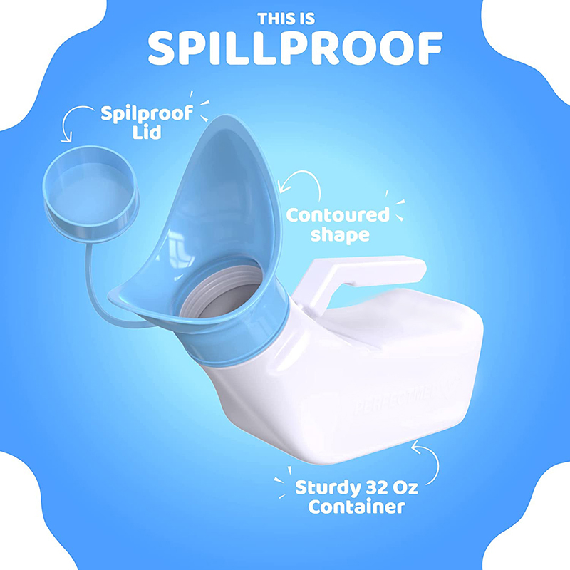 Spill Proof Femmes Urine Conteneur Entonnoir en plastique 32 oz Bouteille d'urine féminine pour l'hôpital