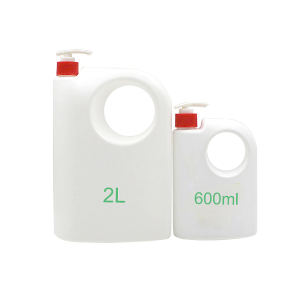 600ML 2L白色HDPE泵瓶带手柄