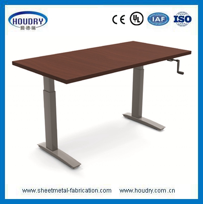Furniture hand crank adjustable tanding and sitting crank desk