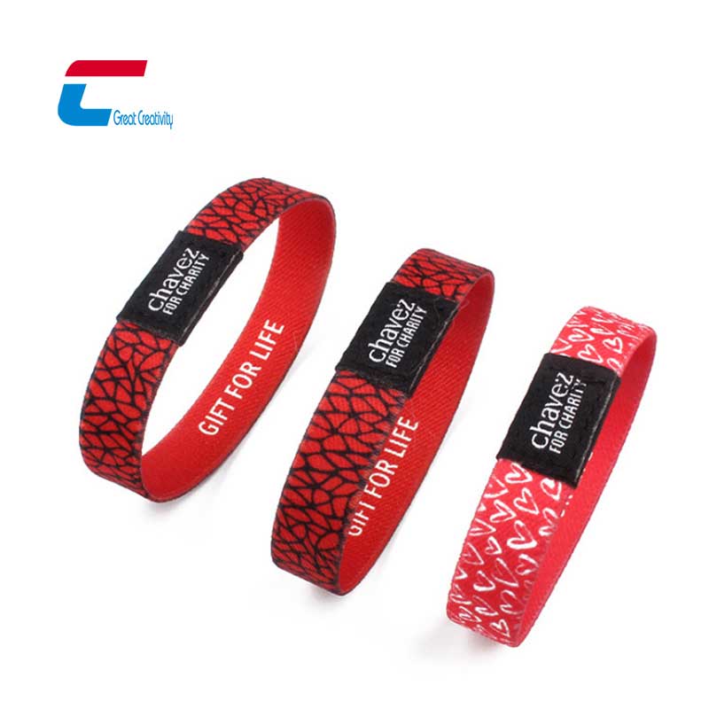Grossiste de bracelet tissé élastique de transfert de chaleur RFID/NFC bon marché de couleur