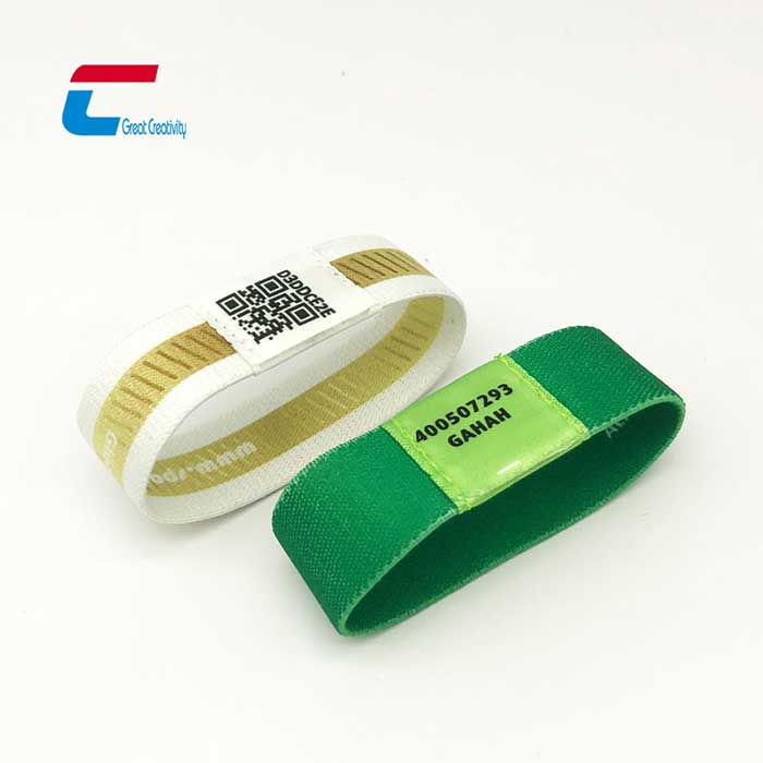 Elastic Fabric RFID Wristband Chip ID QR RFID Elastic Wristband Custom Wholesaler