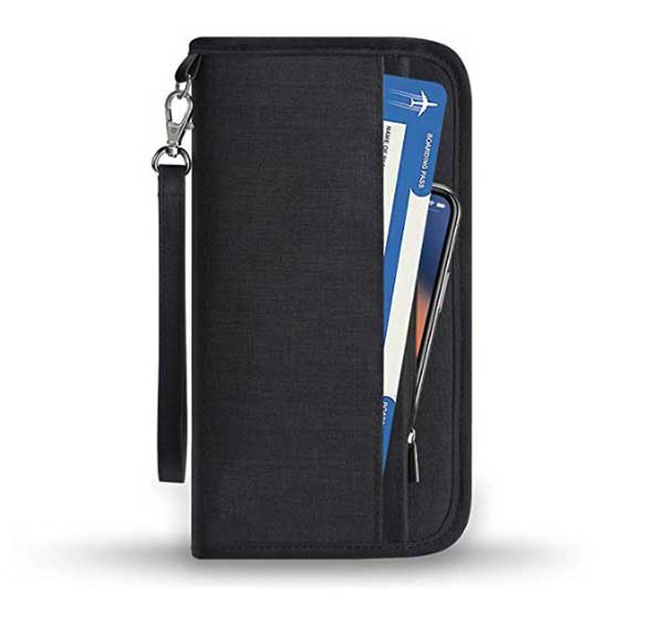 RFID Travel Passport Document Management Zipper Wallet - CXJ Wholesaler