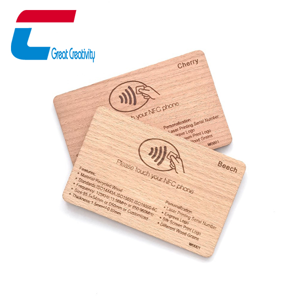 Custom Laser Printing Wood RFID NFC Business Card