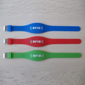 Dual Frequency Silicone RFID Wristband With Watch Button