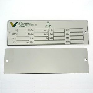 stainless steel name plates for machine