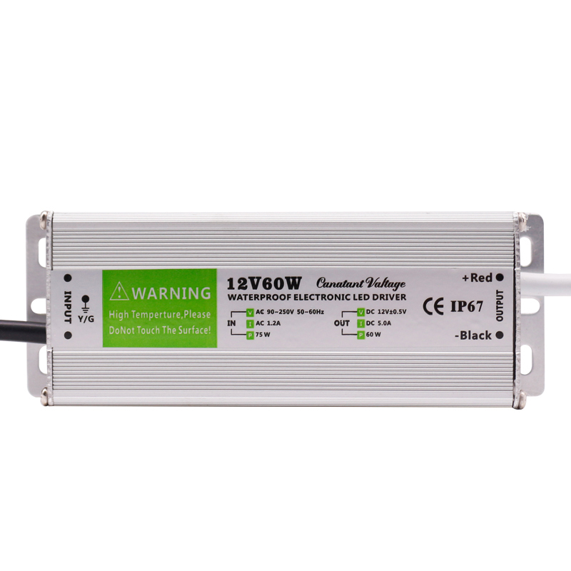 12V 60W 방수 IP67 전자 LED 드라이버