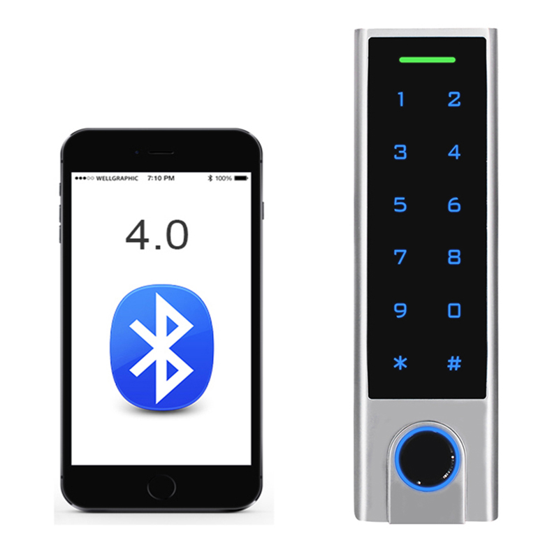 ACM Waterproof Metal Touch Keypad Standalone Fingerprint Digital Keypad Access Control with 125KHz EM Card Reader