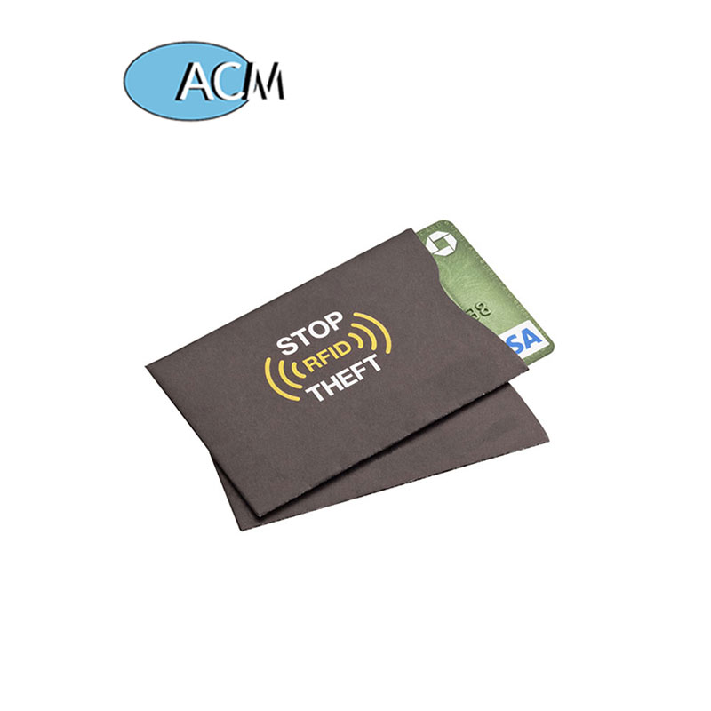 カスタムペイントロゴRFID NFCブロッキングカード、ウォレットまたは財布用非接触クレジットカードホルダープロテクター