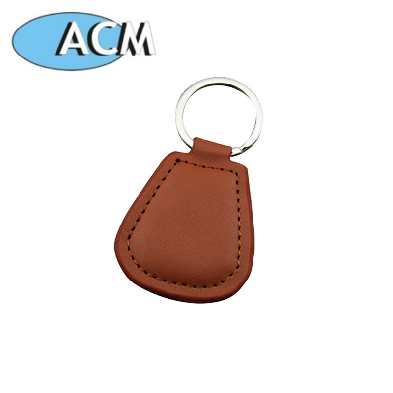 13.56mhz Nfc Encoding Numbering Customized Logo High Quality True Leather Rfid keyfob