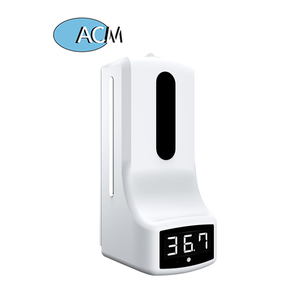 Distributeur de savon désinfectant pour les mains de machine de désinfection automatique de mesure de température K9 mural avec thermomètre