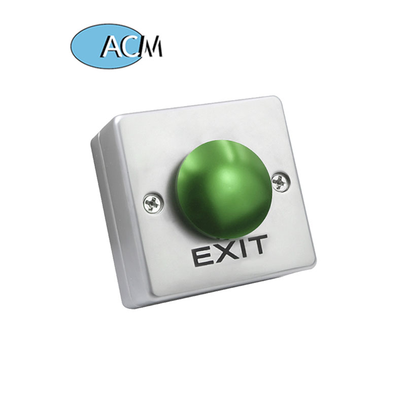 方形锌合金金属绿色红色蘑菇请求退出开关门禁门出口按钮带后框