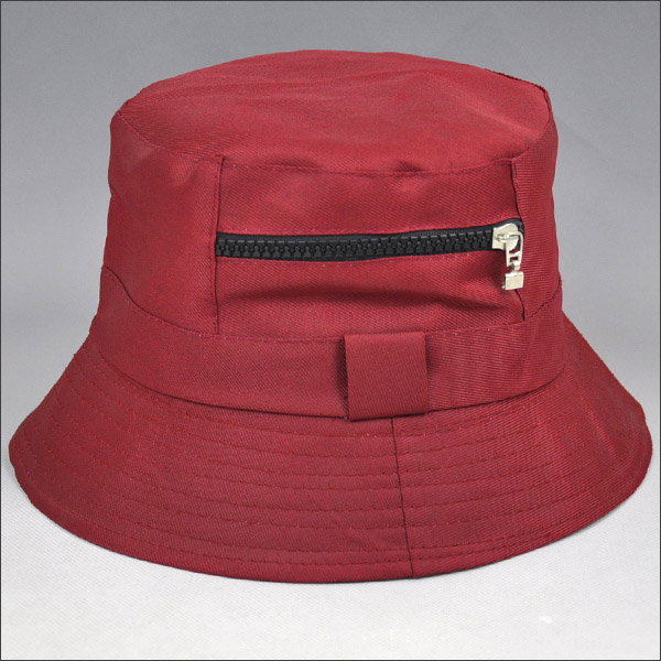 100% poliéster vermelho balde chapéu