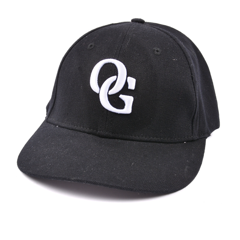 3D التطريز الأسود قبعة بيسبول flexfit