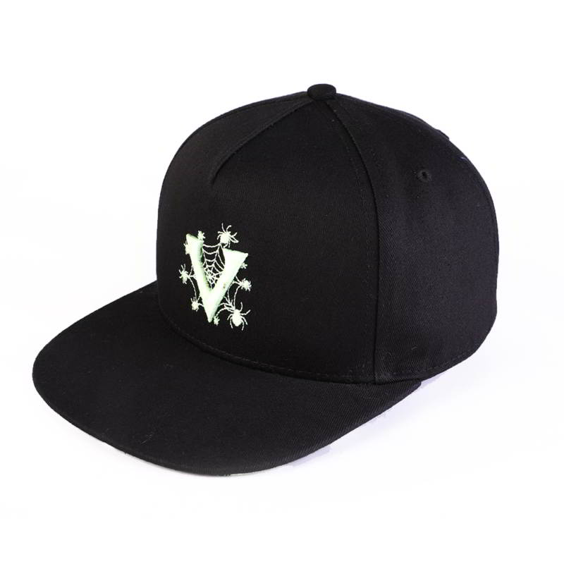 3 d刺繍黒vfaスナップバック帽子デザインロゴ