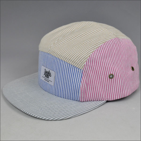 5 panel de la compañía de sombreros personalizados, en blanco camo snapback sombreros de China