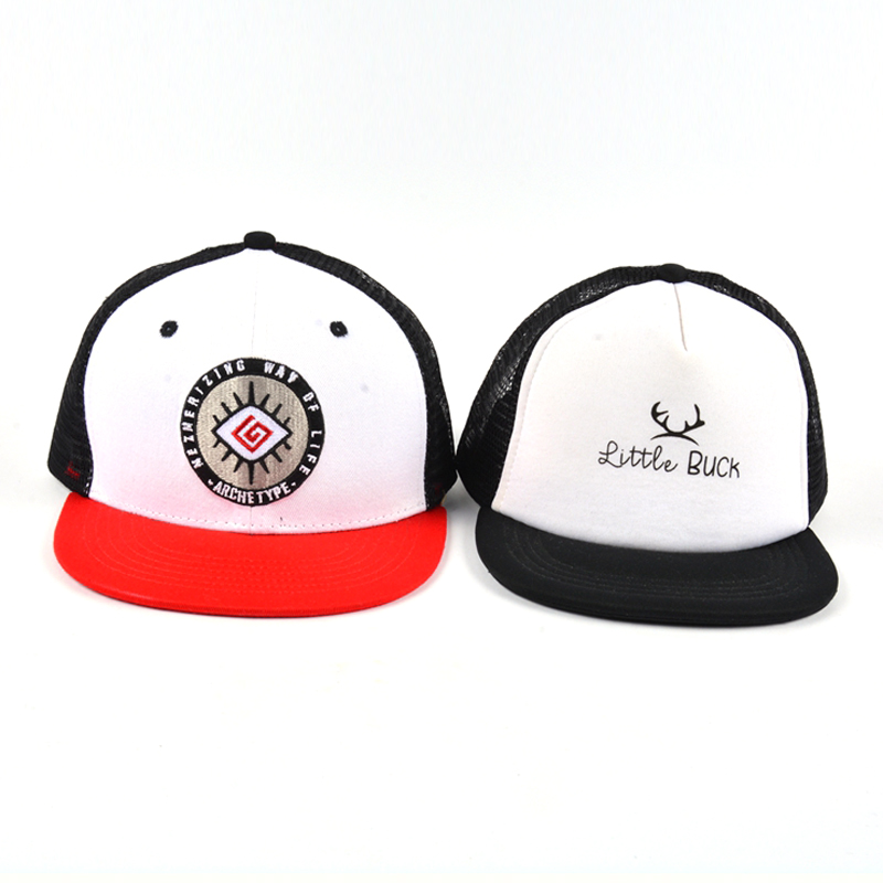 5 panels embroidery logo design baby trucker caps manufacturer china