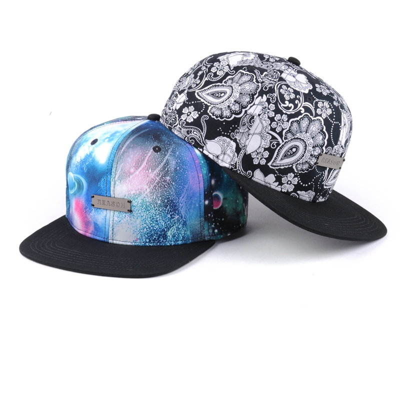6 panel galaxy snapback hats custom on sale