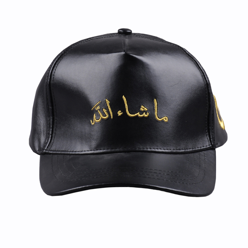 5つのパネルの革野球帽のための注文3D刺繍のロゴの帽子