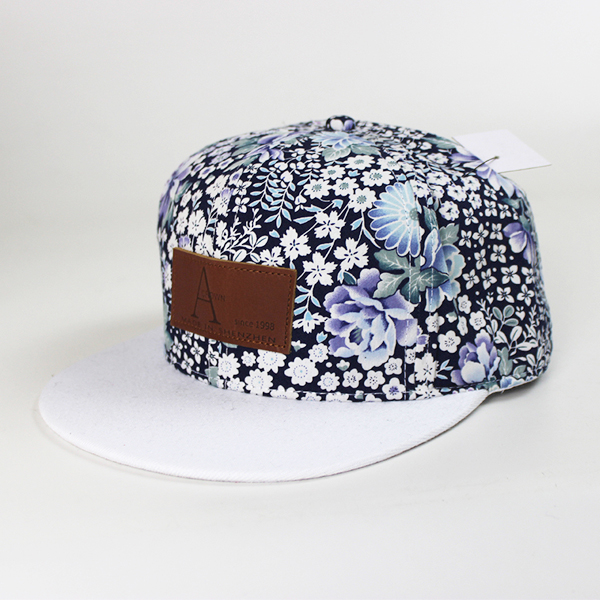 6 لوحة مخصصة قبعات شعار جلد الأزهار SNAPBACK