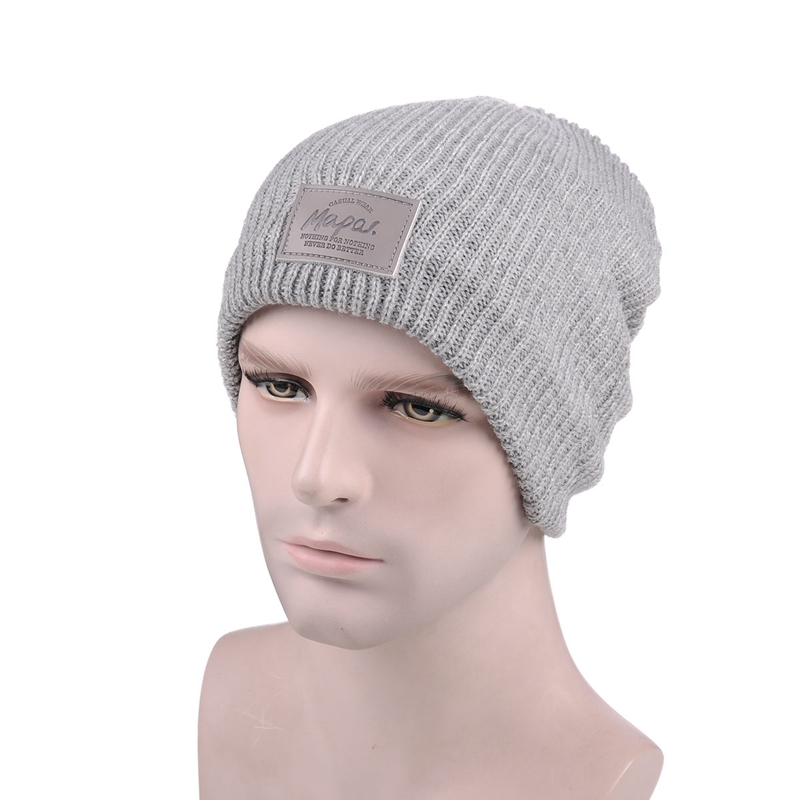 Créez votre propre bonnet de bonnet d'hiver avec un logo en tricot acrylique