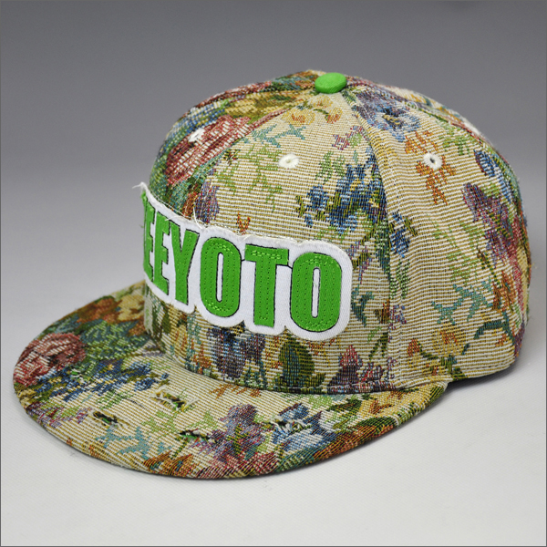Moda floral de encargo del sombrero del snapback