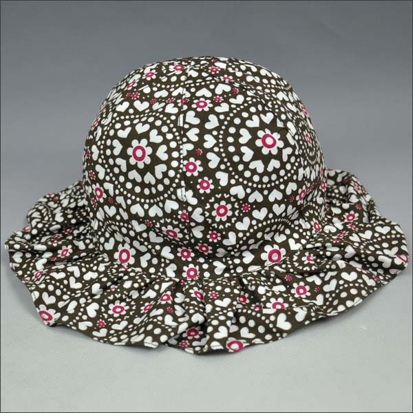 Bloemen Falbala rand babyschaal hoed