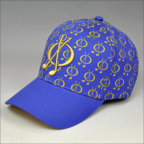 Diseño del bordado del oro gorra de béisbol de impresión