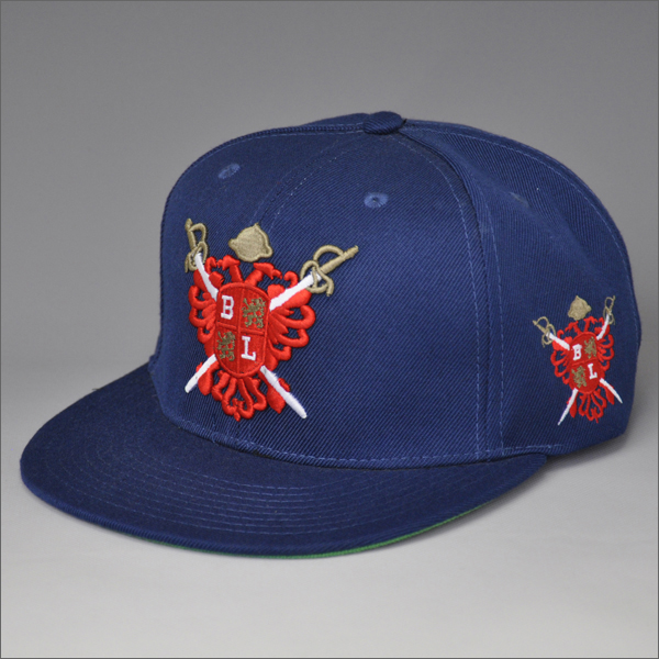 Navy 3D cappelli di snapback del ricamo