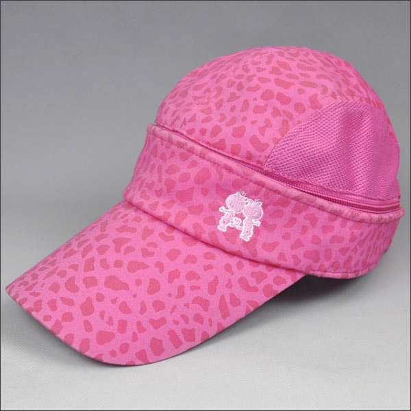 Pink leopard children cap with zipper