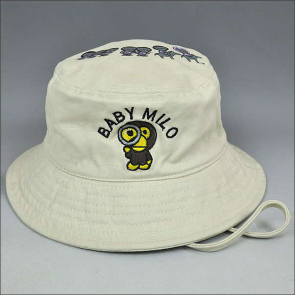 Impresión superior sombrero del cubo de color beige para los niños