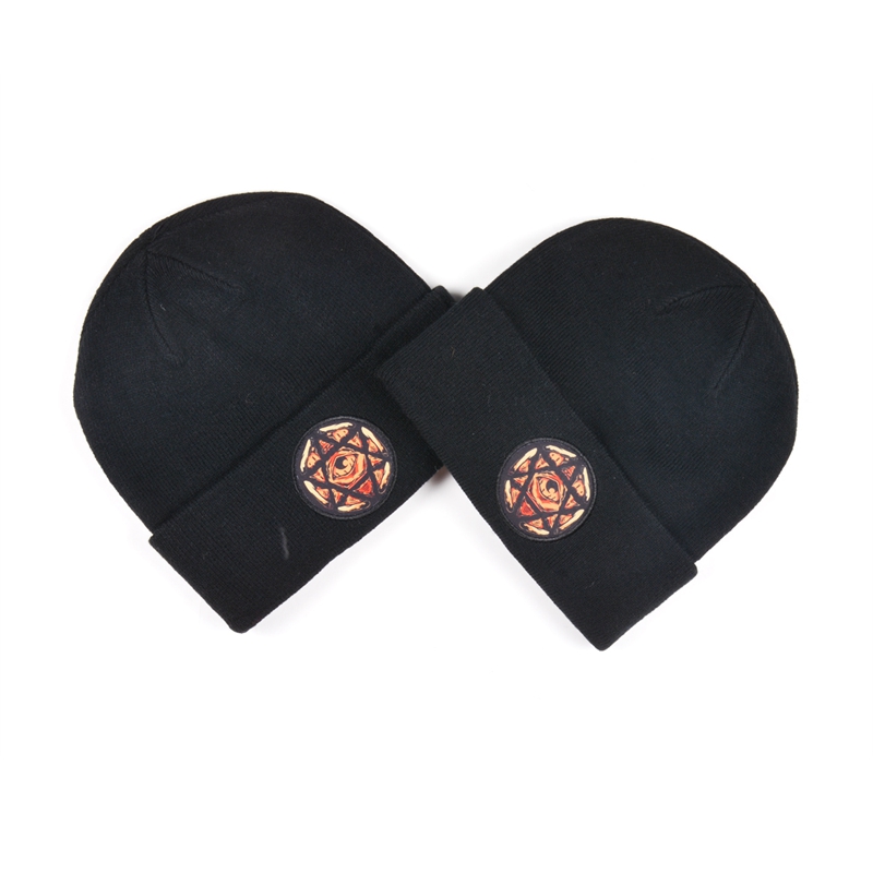 زين شعار أسود محبوك قبعات مصنع مخصص