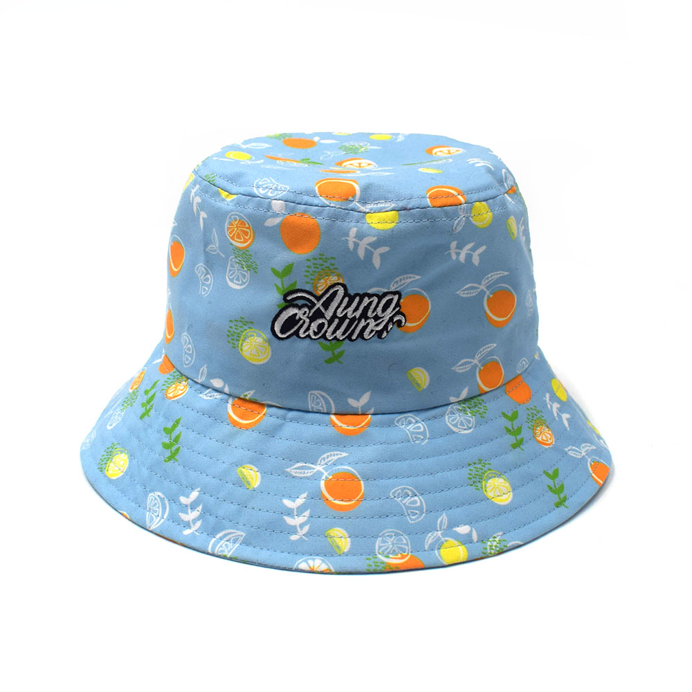 aungcrown embroidery logo all printing summer bucket hats