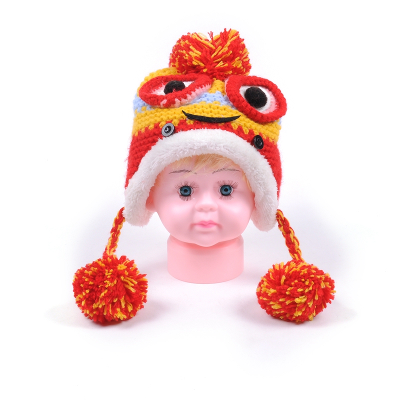chapéu de tricô bebê chapéu de pom pom grande para bebês