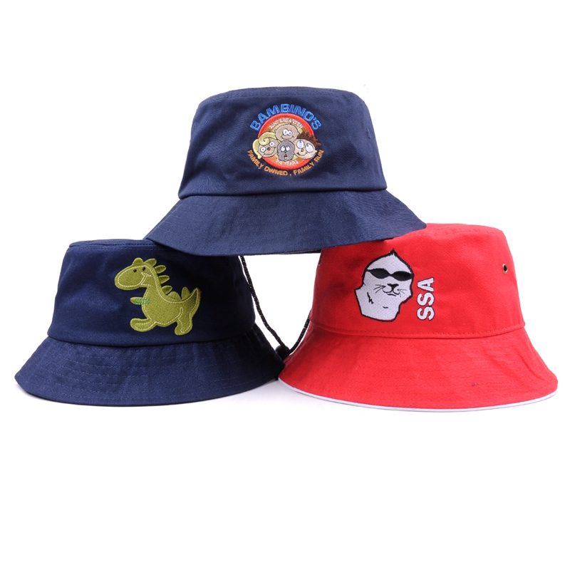 baby plain embroidery logo red baby hats bucket hat