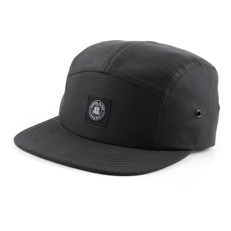 schwarzer schlichter Logo-Baby-5-Panel-Hut