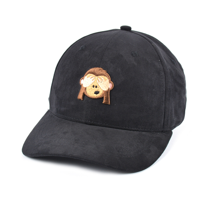 Sombreros de béisbol bordados de ante negro logotipo personalizado