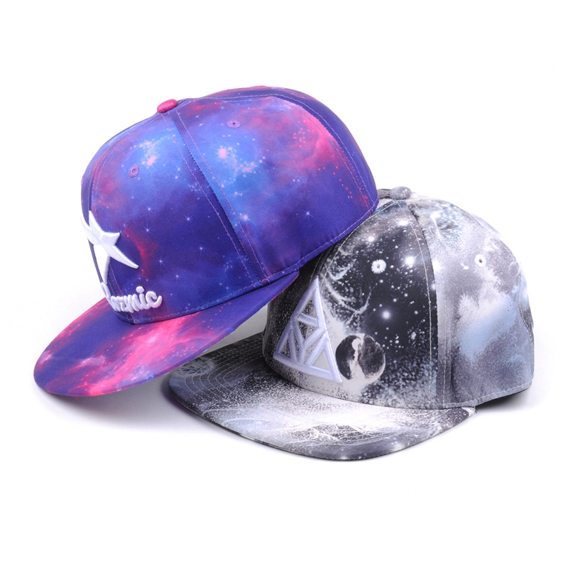 chapéus feitos sob encomenda do snapback da galáxia dos tampões lisos do bordado fornecedor