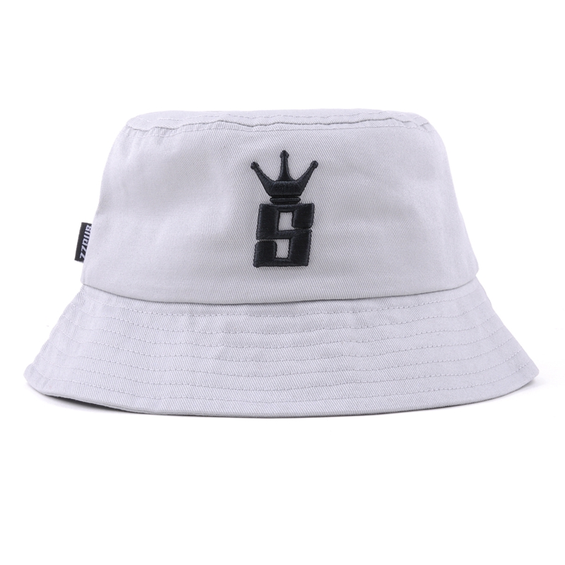 cappelli a secchiello in cotone bianco con ricamo personalizzato