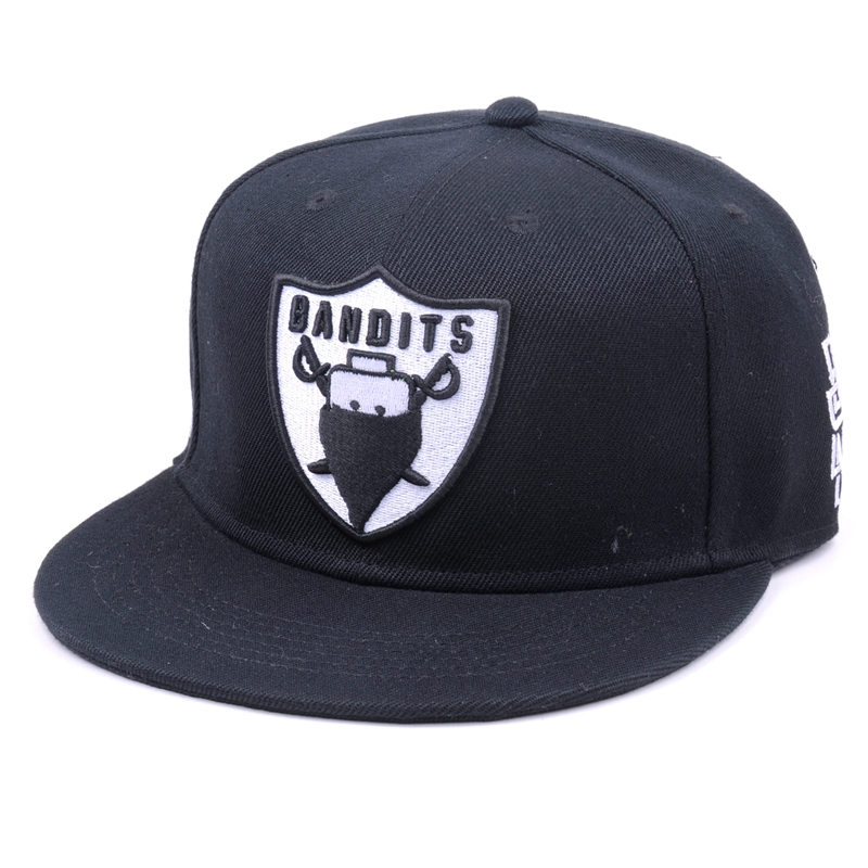 custom label patch black fitted snapback cap