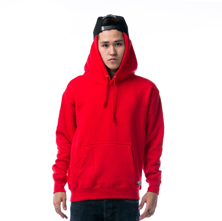 custom effen rode hoodie sweatshirt fabriek