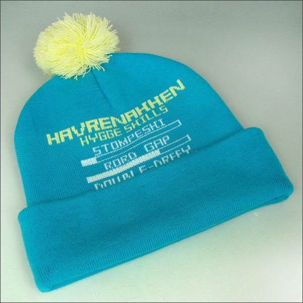 sombreros de invierno personalizados con bola en la parte superior, sombreros de invierno personalizados con logo