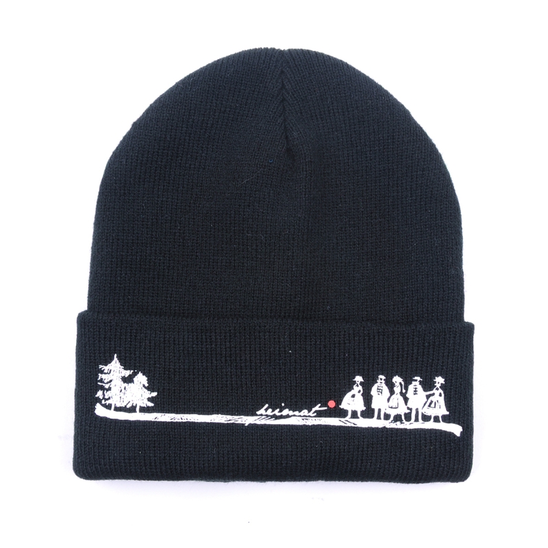 προσαρμοσμένα χειμωνιάτικα καπέλα με λογότυπο, μαύρο καπέλο με καπέλο για πώληση