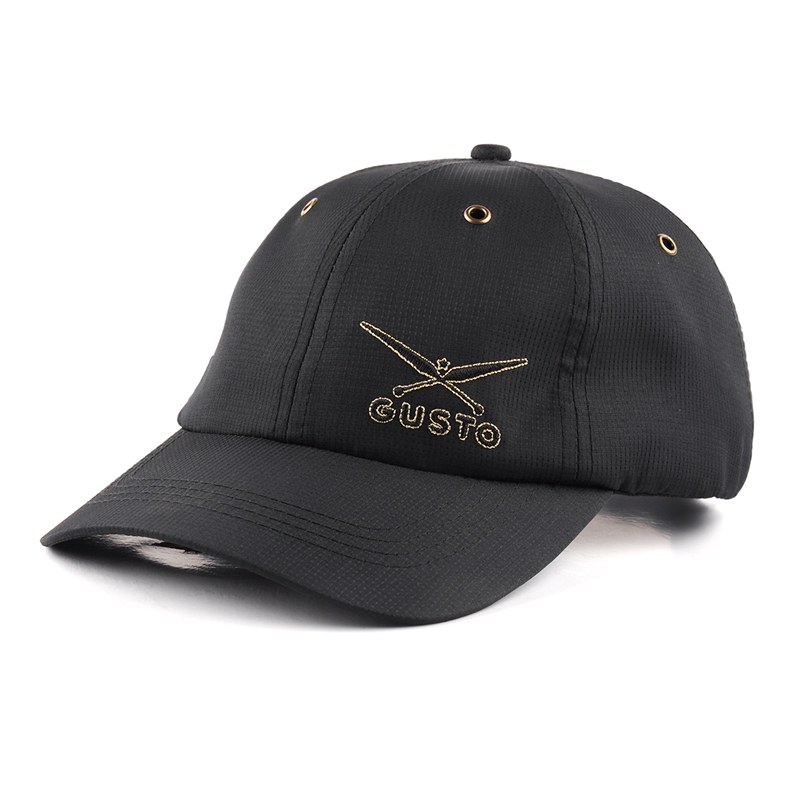 diseño logotipo personalizado bordado negro deportes papá sombreros