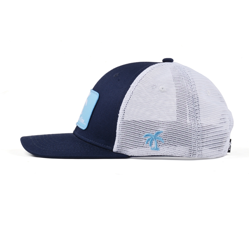 design plain woven label sports trucker caps