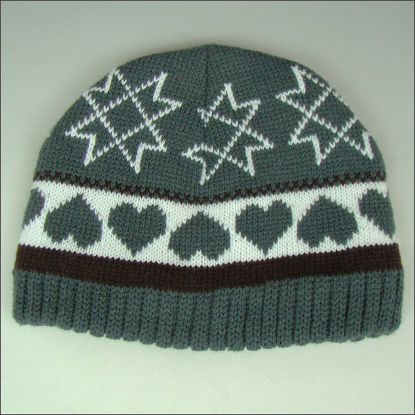 couche double chapeau bonnet tricoté gris
