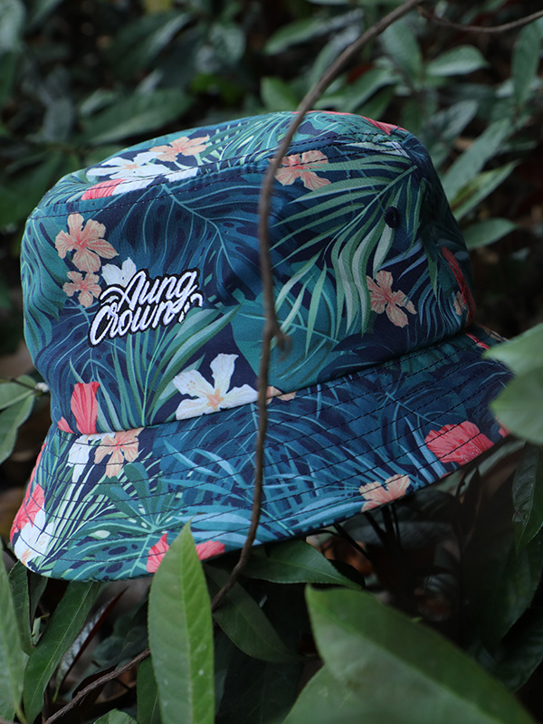 embroidery aungcrown logo all printed bucket hats custom