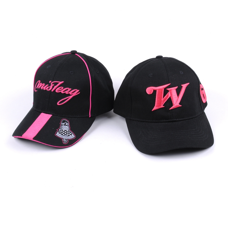 Cappellino da baseball sportivo in cotone nero con ricamo personalizzato