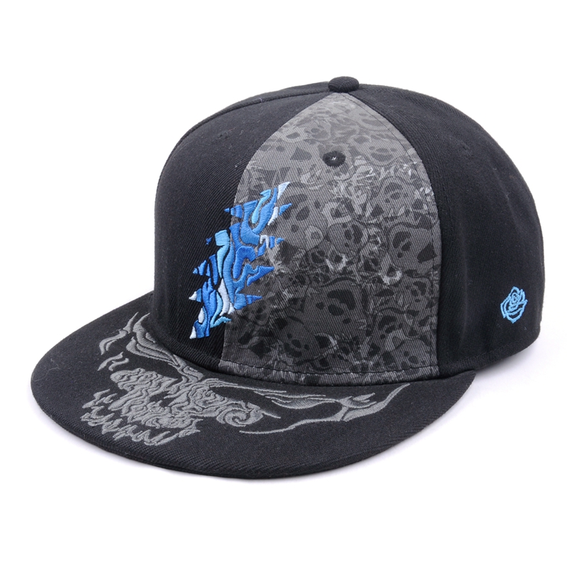 cappelli di snapback di tesa piatta con ricamo design personalizzato